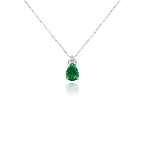 Pendente Goccia con Smeraldo e Diamanti