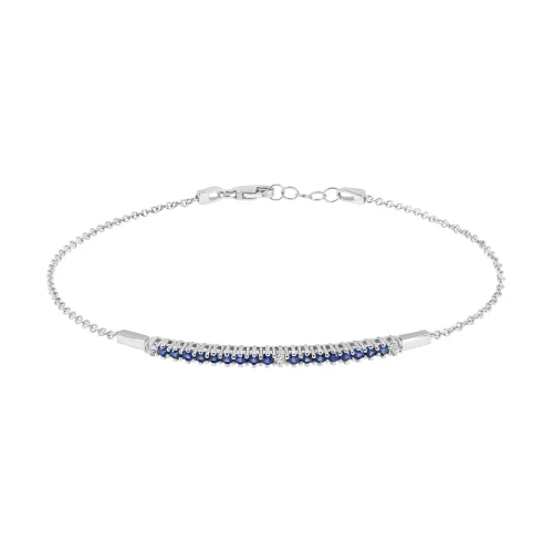 Bracciale Mezzo Tennis con Zaffiri e Diamanti