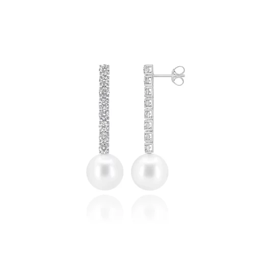 Orecchini Perle Acqua Dolce e Diamanti