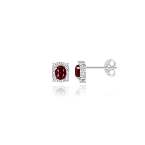 Orecchini con Rubini e Diamanti - 0.40