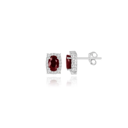 Orecchini con Rubini e Diamanti - 1.00