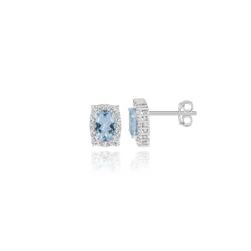 Orecchini con Acquamarina e Diamanti