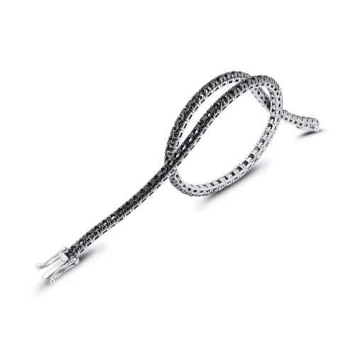Bracciale Tennis con Diamanti Neri