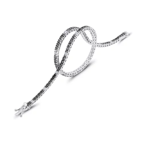 Bracciale Tennis con Diamanti Bianchi e Neri