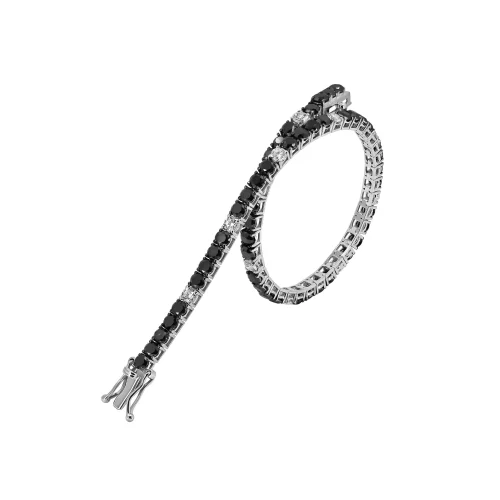 Bracciale Tennis con Diamanti Bianchi e Neri