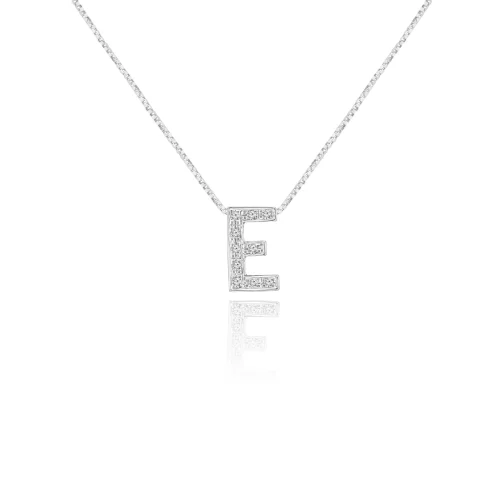 Pendente Lettera E con Diamanti