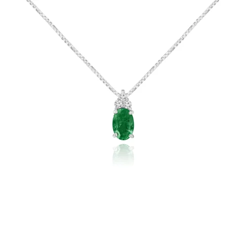 Pendente con Smeraldo e Diamante