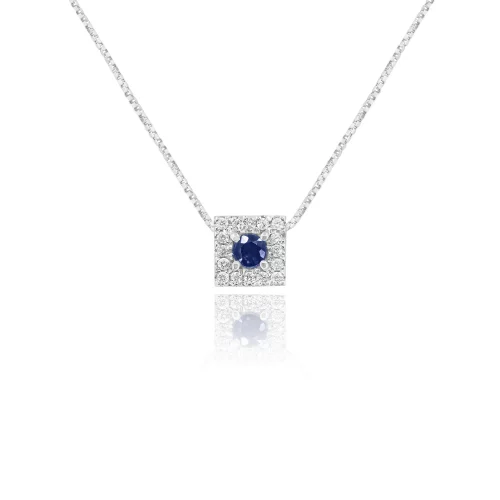Pendente con Zaffiro e Diamanti