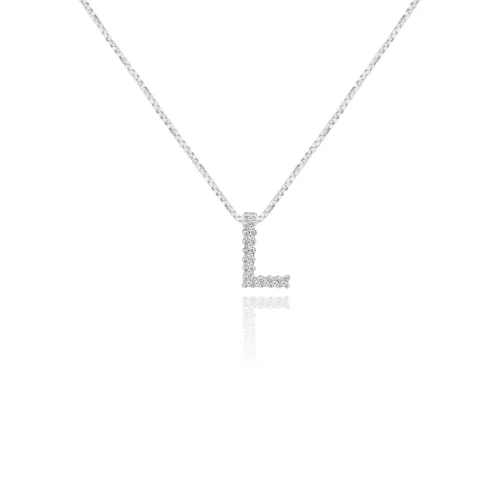 Pendente Lettera L con Diamanti