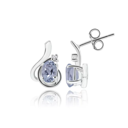 Orecchini con Acquamarina e Diamanti