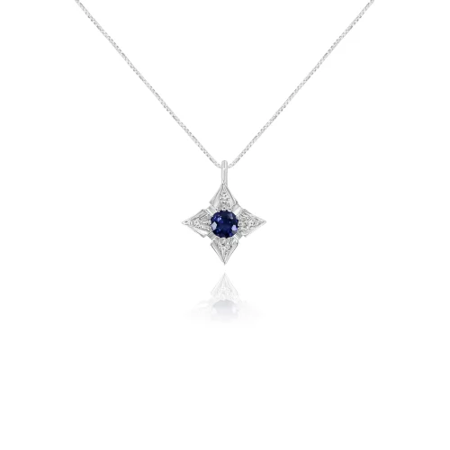 Pendente con Zaffiro e Diamanti