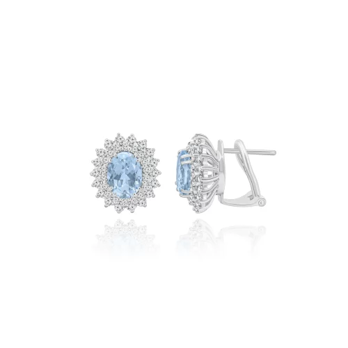 Orecchini con Acquamarina e Diamanti