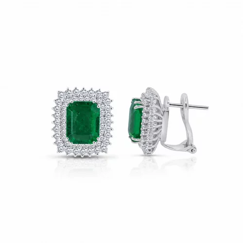Orecchini con Smeraldi Ottagonali e Diamanti