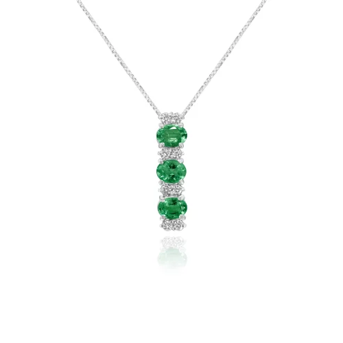 Pendente Trilogy con Smeraldi e Diamanti