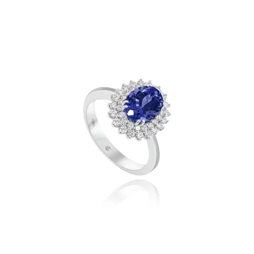 Anello Con Tanzanite e Diamanti