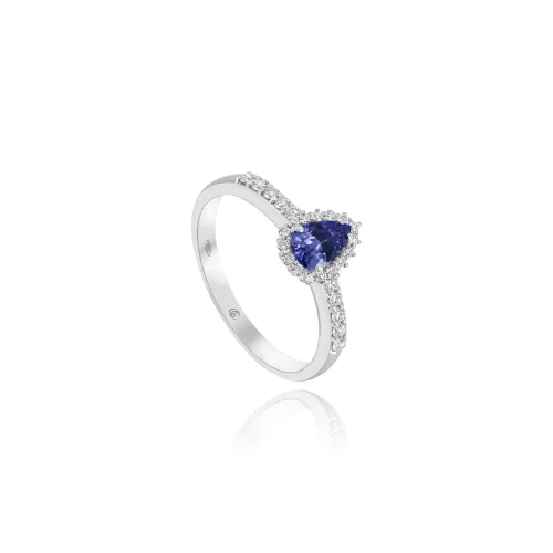 Anello Goccia con Tanzanite e Diamanti