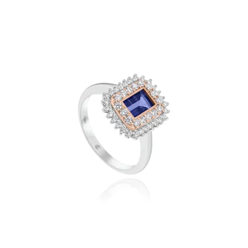 Anello Con Tanzanite e Diamanti