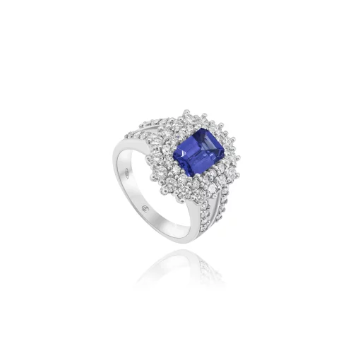 Anello Con Tanzanite e Diamanti