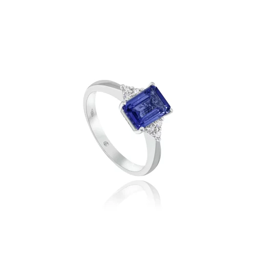 Anello Con Tanzanite e Diamanti