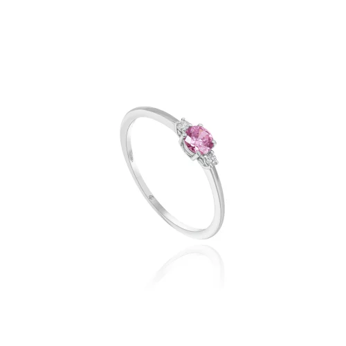 Anello con Topazio Rosa e Diamanti