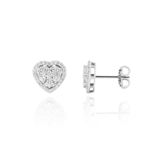 Orecchini Cuore Pavè con Diamanti
