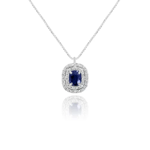 Pendente con Zaffiro e Diamanti