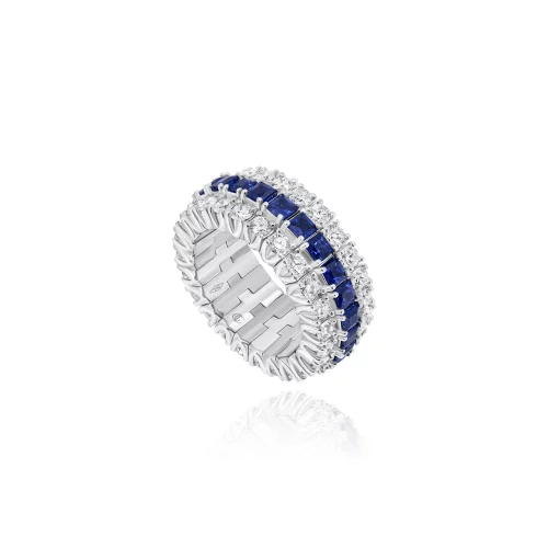 Anello con Zaffiri e Diamanti