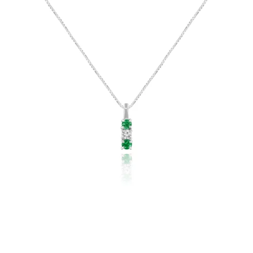 Pendente Trilogy con Smeraldi e Diamante