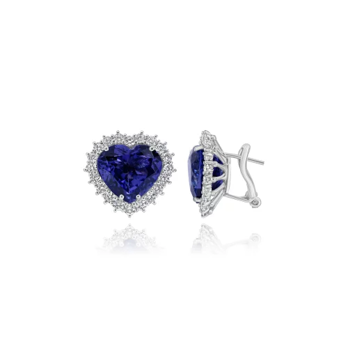 Orecchini Cuore con Tanzanite e Diamanti