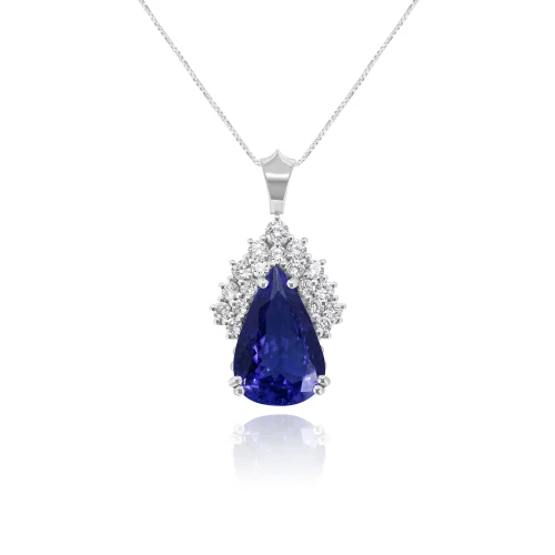Pendente Goccia con Tanzanite e Diamanti
