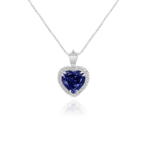 Pendente Cuore con Tanzanite e Diamanti