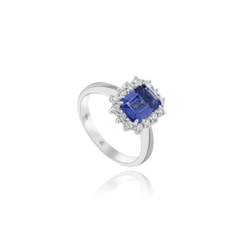 Anello Con Tanzanite e Diamanti