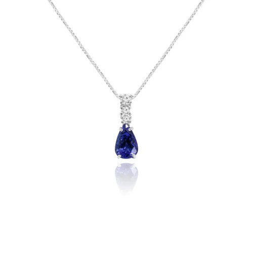 Pendente Goccia Degradè con Tanzanite e Diamanti