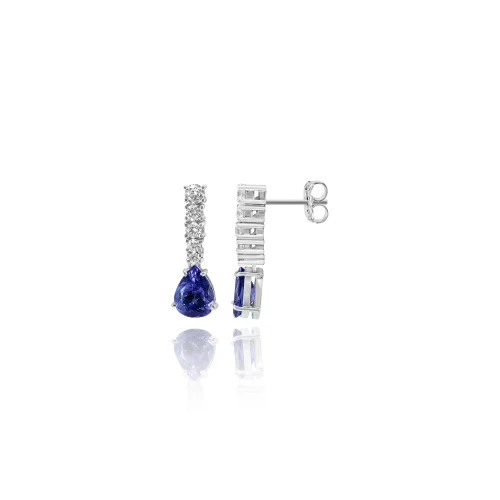 Orecchini Tennis Goccia con Tanzanite e Diamanti