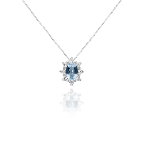 Pendente con Acquamarina e Diamanti