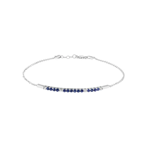 Bracciale Mezzo Tennis con Zaffiri e Diamanti