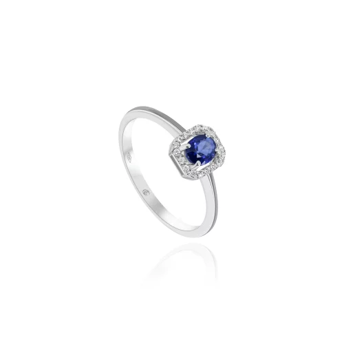 Anello con Zaffiro e Diamanti