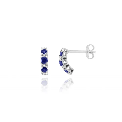 Orecchini Trilogy con Zaffiri e Diamanti
