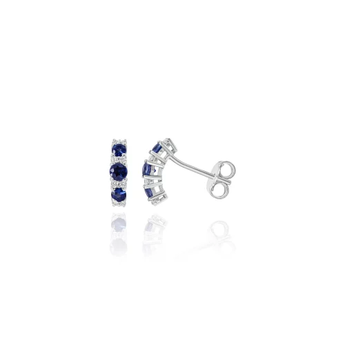 Orecchini Trilogy con Zaffiri e Diamanti