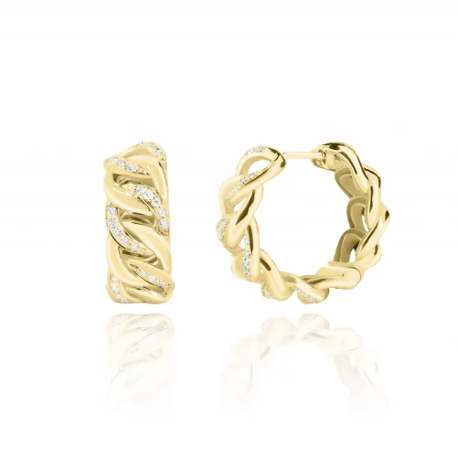 Orecchini Groumette a Cerchio con Diamanti