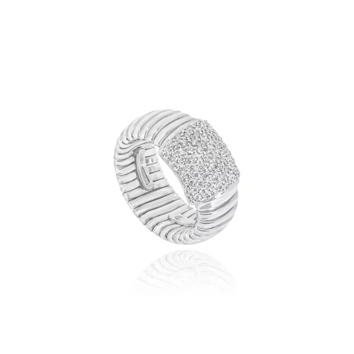 Anello a Fascia Tubogas con Diamanti