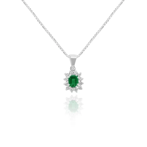 Pendente con Smeraldo e Diamanti
