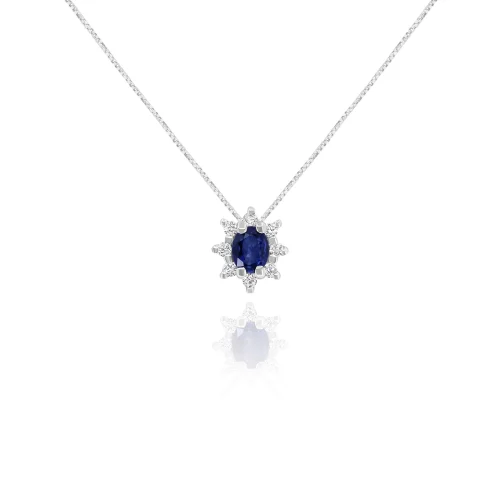 Pendente con Zaffiro e Diamanti