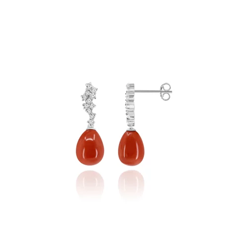 Orecchini con Coralli e Diamanti