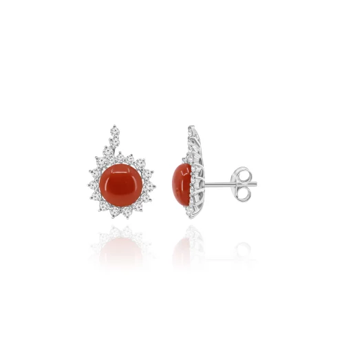 Orecchini con Coralli e Diamanti