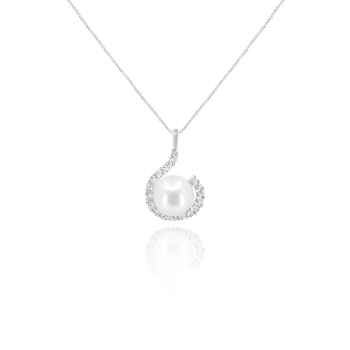 Pendente con Perla Akoya e Diamanti