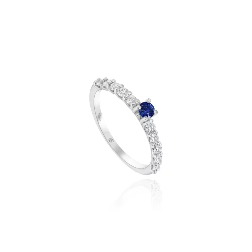 Anello con Zaffiro e Diamanti