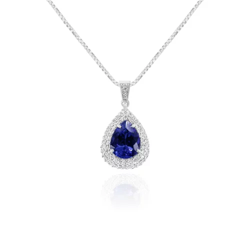 Pendente Goccia con Tanzanite e Diamanti