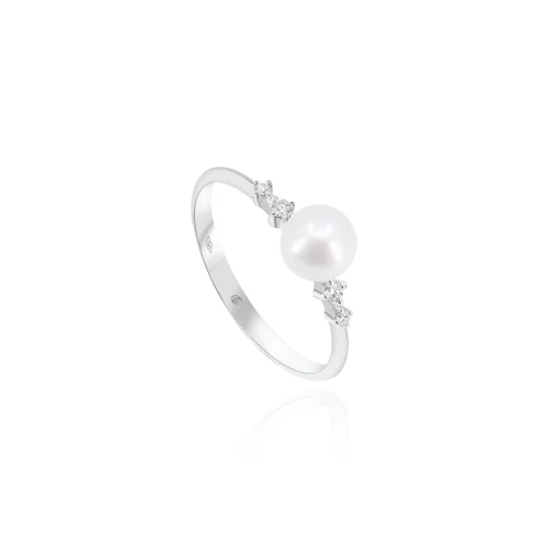 Anello con Perla Akoya e Diamanti