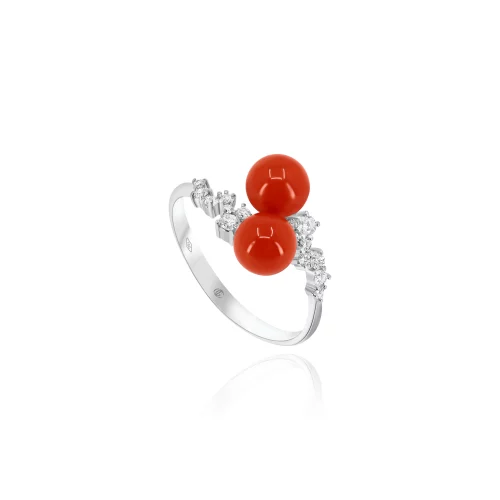 Anello con Coralli e Diamanti